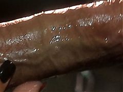 Chic delivers a steamy blowjob to her slaves cock in a BDSM affair 