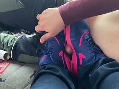 Footjob in Nike Thea sneakers