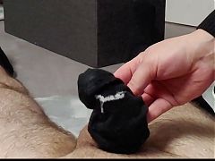 sockjob in black dirty puma socks