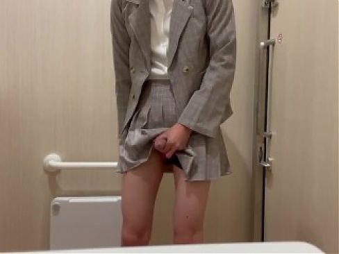 Asian gay in public toilet